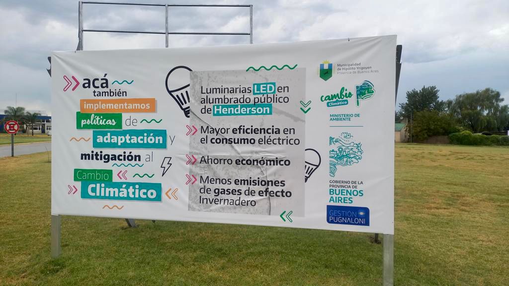 El Ministerio de Ambiente impulsa el recambio a luminarias LED en el municipio de Hipólito Yrigoyen 